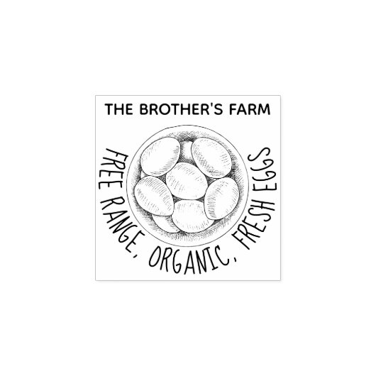 ヴィンテージファーム名前をカスタムするパーソナライズされたカートンエッグ ラバースタンプ (インプリント)