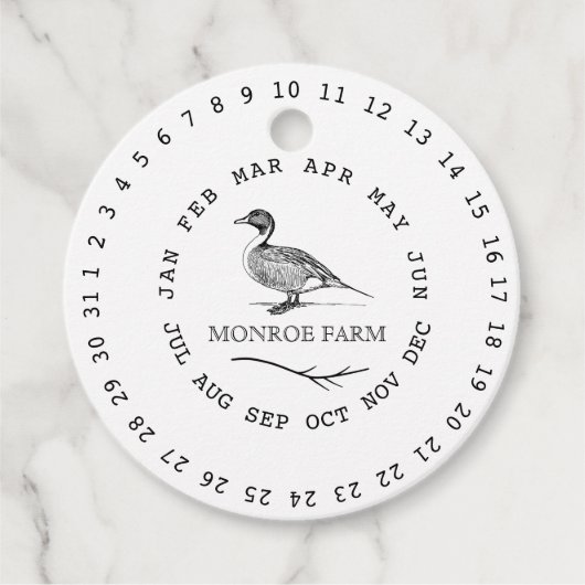 ヴィンテージファーム囲み日付卵カートン フェイバータグ (正面)