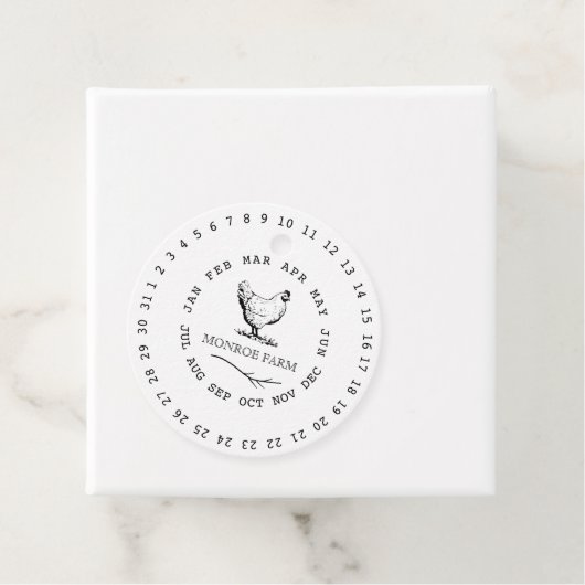 ヴィンテージファーム囲み日付卵カートン フェイバータグ (インサイチュ)