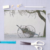 ヴィンテージファーム機器の雪写真 薄葉紙 (クラフト)