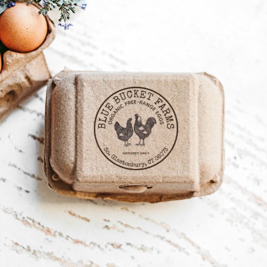 ヴィンテージファーム生卵カートンラベル ラバースタンプ