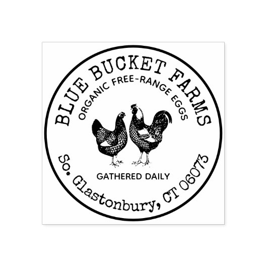 ヴィンテージファーム生卵カートンラベル ラバースタンプ (インプリント)