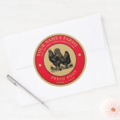 ヴィンテージファーム生卵ラベルテンプレート ラウンドシール (封筒)