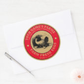 ヴィンテージファーム生卵ラベルテンプレート ラウンドシール (封筒)