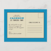 ヴィンテージファーム納屋周囲の庭動物の写真2nd誕生日 インビテーションポストカード (裏面)