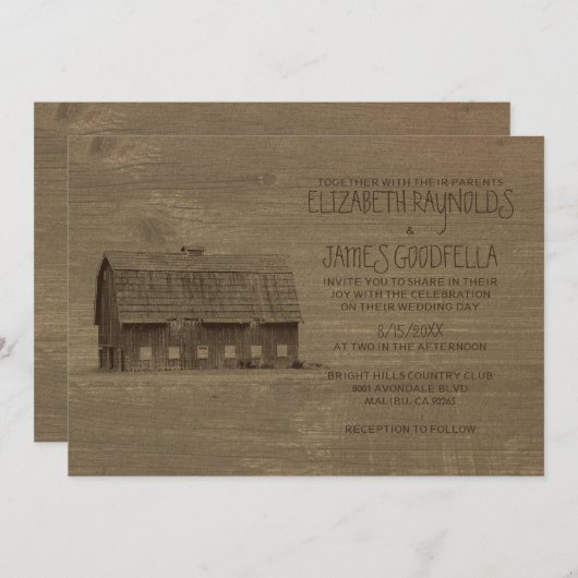 ヴィンテージファーム結婚式招待状 招待状 (正面/裏面)