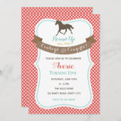 ヴィンテージファーム誕生日招待状(Worse) 招待状 (正面/裏面)