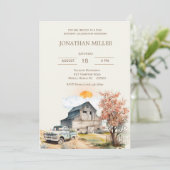 ヴィンテージファーム50番目の誕生日トラックパーティの招待状 招待状 (スタンド正面)