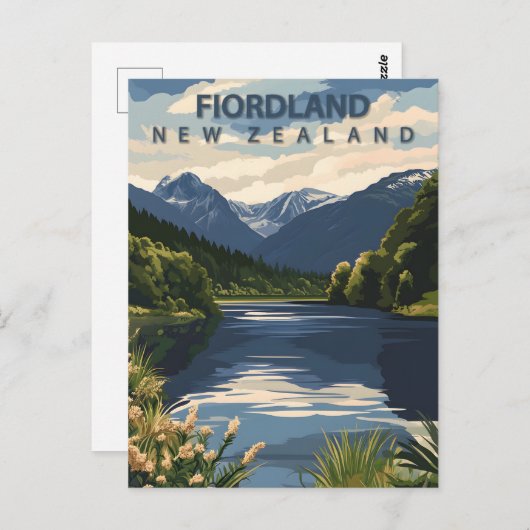 ヴィンテージフィオルドランドニュージーランド旅行 ポストカード (正面/裏面)