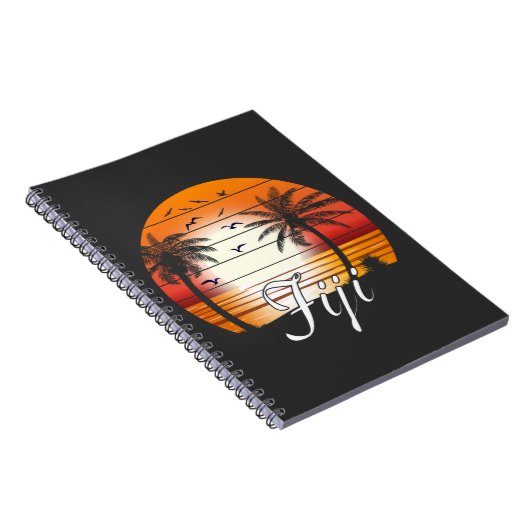 ヴィンテージフィジパームツリーズサマービーチ ノートブック (右側)