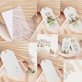 ヴィンテージフィッシャーマンズダービー赤ちゃんシャワー ギフトタグ