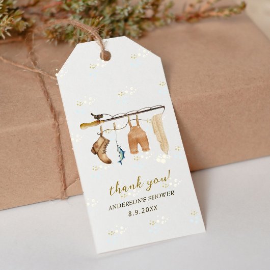 ヴィンテージフィッシャーマンズダービー赤ちゃんシャワー ギフトタグ