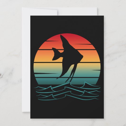 ヴィンテージフィッシュサンセット魚釣り 招待状 (正面)