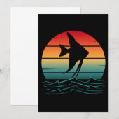 ヴィンテージフィッシュサンセット魚釣り 招待状 (正面/裏面)