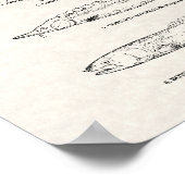 ヴィンテージフィッシュチャート – Sturgeon and Paddlefish ポスター (角)