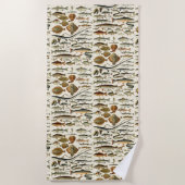 ヴィンテージフィッシュバイアドルフミロ ビーチタオル (正面)