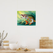 ヴィンテージフィッシュホームオフィスの壁の装飾 ポスター (キッチン)