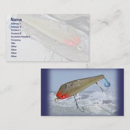 ヴィンテージフィッシュマスタージェリーシルベスターフラプテールルアー 名刺 (正面/裏面)