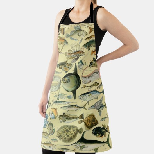 ヴィンテージフィッシュ科学魚釣りアート エプロン (インサイチュ)
