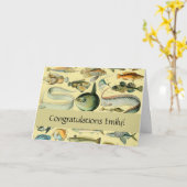 ヴィンテージフィッシュ科学魚釣りアート カード (黄色い花)