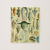 ヴィンテージフィッシュ科学魚釣りアート ジグソーパズル (縦)