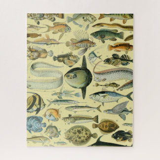 ヴィンテージフィッシュ科学魚釣りアート ジグソーパズル
