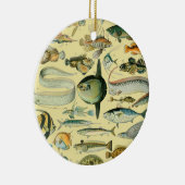 ヴィンテージフィッシュ科学魚釣りアート セラミックオーナメント (右)