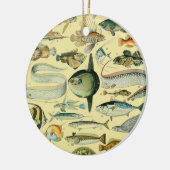 ヴィンテージフィッシュ科学魚釣りアート セラミックオーナメント (左)