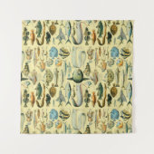 ヴィンテージフィッシュ科学魚釣りアート タペストリー (正面(横))