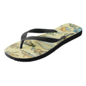 ヴィンテージフィッシュ科学魚釣りアート ビーチサンダル (アングル)