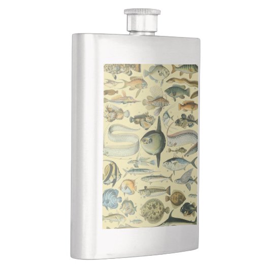 ヴィンテージフィッシュ科学魚釣りアート フラスク (右)