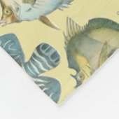 ヴィンテージフィッシュ科学魚釣りアート フリースブランケット (角)