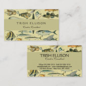 ヴィンテージフィッシュ科学魚釣りアート 名刺 (正面/裏面)