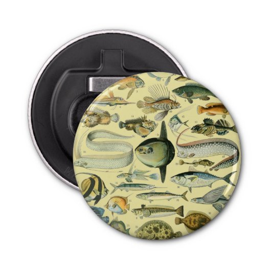 ヴィンテージフィッシュ科学魚釣りアート 栓抜き (正面)