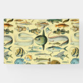 ヴィンテージフィッシュ科学魚釣りアート 横断幕 (横)