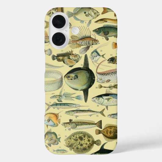 ヴィンテージフィッシュ科学魚釣りアート Case-Mate iPhoneケース (裏面)