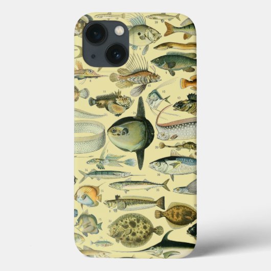 ヴィンテージフィッシュ科学魚釣りアート Case-Mate iPhoneケース (裏面)