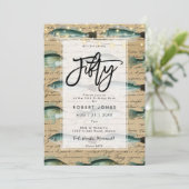 ヴィンテージフィッシュ50歳の誕生日パーティーの招待状 招待状 (スタンド正面)