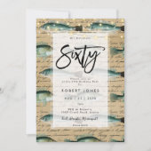 ヴィンテージフィッシュ60th誕生日パーティーの招待 招待状 (正面)