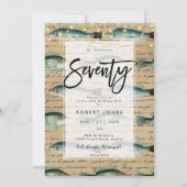 ヴィンテージフィッシュ70th誕生日パーティーの招待 招待状 (正面)