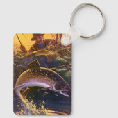 ヴィンテージフィッシュ、ブルックマスのスポーツ魚釣り キーホルダー (裏面)