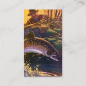 ヴィンテージフィッシュ、ブルックマスのスポーツ魚釣り 名刺 (裏面)