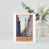 ヴィンテージフィフスアベニュー，ニューヨークショッピングポスター ポストカード (スタンド正面)