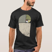 ヴィンテージフィボナッチスパイラル数学ゴールデンレシオクールSc Tシャツ (正面)