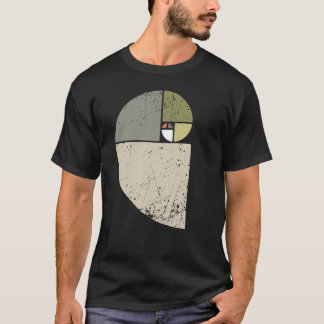 ヴィンテージフィボナッチスパイラル数学ゴールデンレシオクールSc Tシャツ