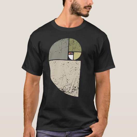 ヴィンテージフィボナッチスパイラル数学ゴールデンレシオクールSc Tシャツ (正面)