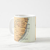 ヴィンテージフィラデルフィアと大西洋海の地図 コーヒーマグカップ (正面左)