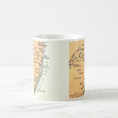 ヴィンテージフィラデルフィアと大西洋海の地図 コーヒーマグカップ (中央)