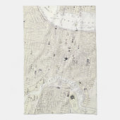 ヴィンテージフィラデルフィアの地図（1885年） キッチンタオル (縦)