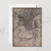 ヴィンテージフィラデルフィア1898の地図 ポストカード (正面/裏面)